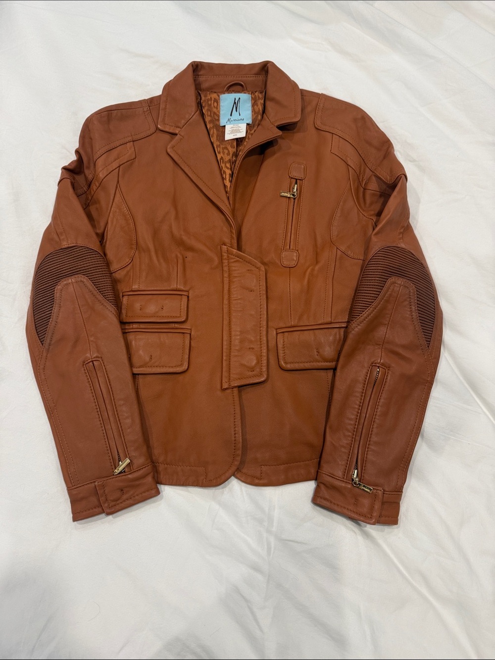 Marciano Women's Brown Leather Moto Jacket